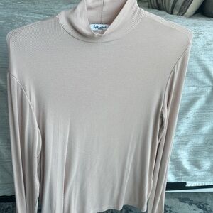 Splendid Ribbed Mock Turtle Neck